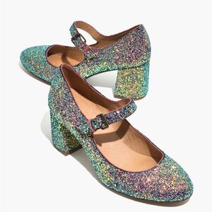 Madewell Zelda Mary Jane Heel in Glitter | Size 7.5